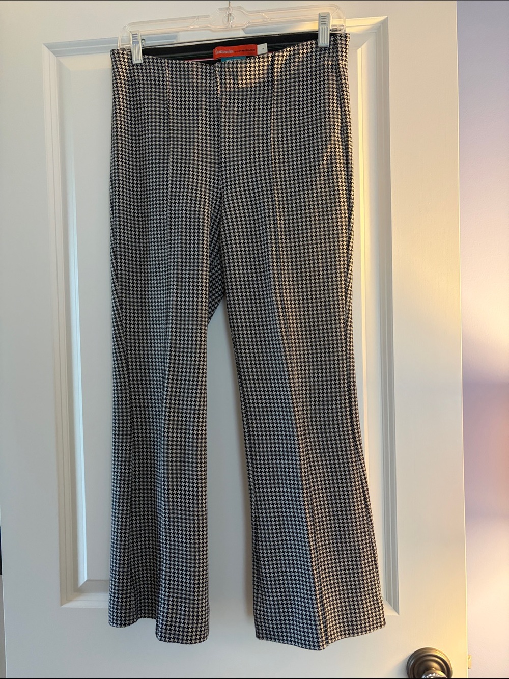 Women’s checkered pull on cropped black and white pants— Anthropologie